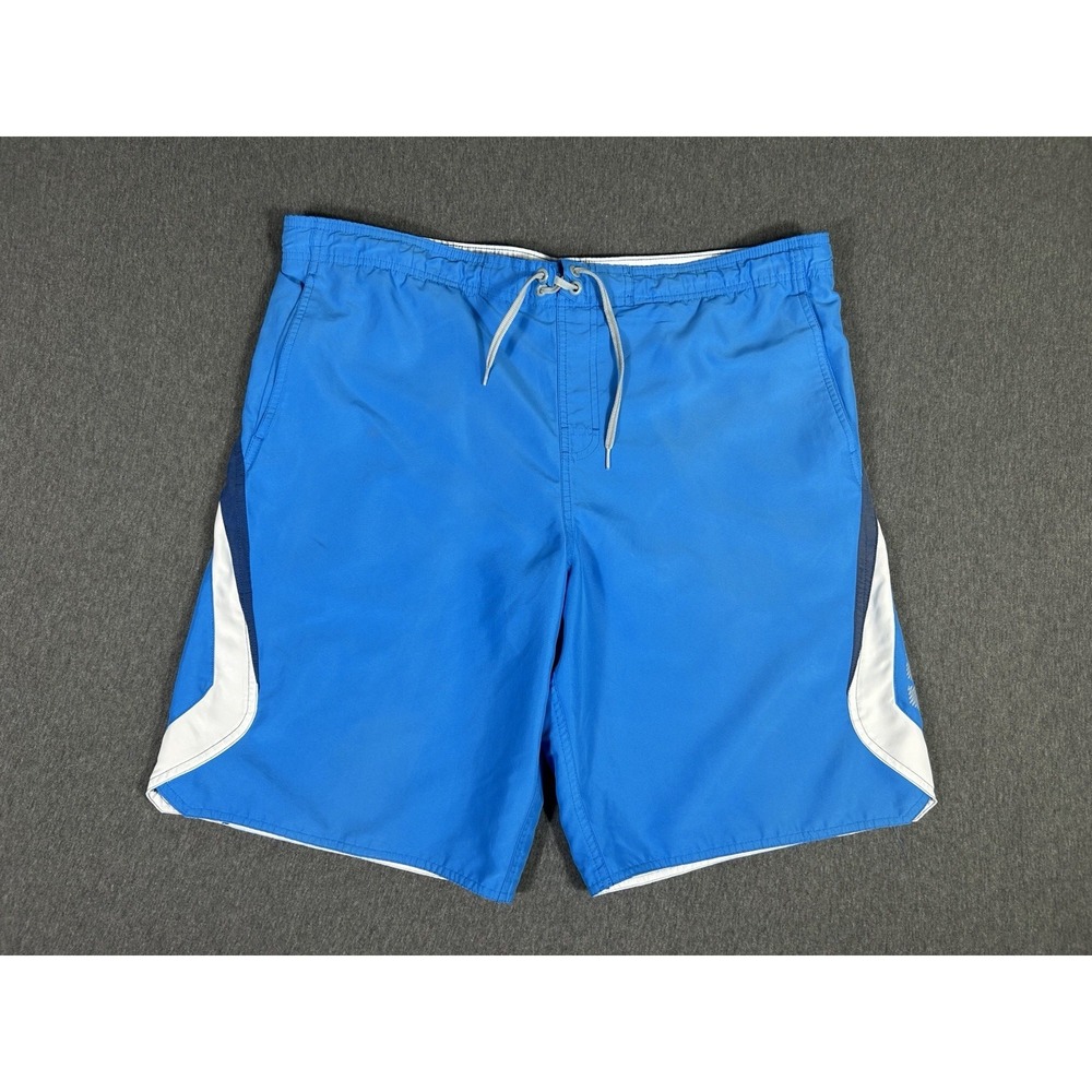 Nike Men's Large Blue Swim Trunks Board Shorts Mesh Lined Drawstring Pockets L